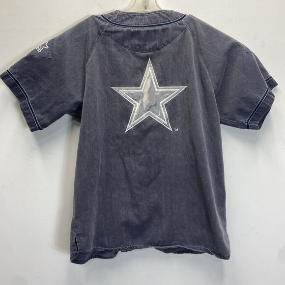 Dallas Cowboys Vintage Starter Baseball Jersey Size Large Acid Wash Embroidered - Picture 6 of 7